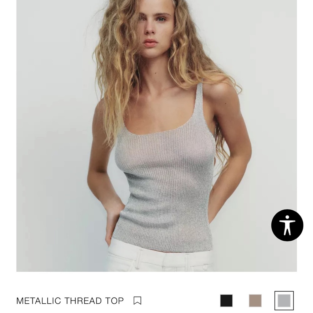 Zara Metallic Thread Tank Top. Small. NWT